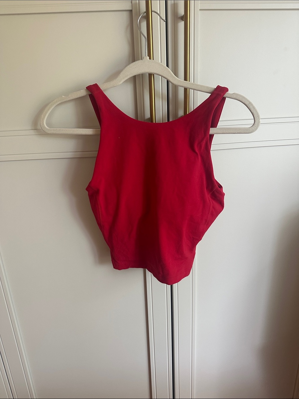 lululemon athletica Red Scoop Neck Cropped Tank